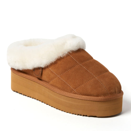 Product Image for Fireside Women's Bendigo Genuine Shearling Quilted Platform Clog Slipper