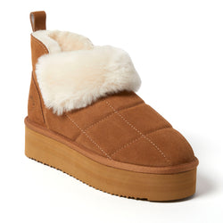 Product Image for Fireside by Dearfoams Women's Bayswater Genuine Shearling Quilted Platform Bootie