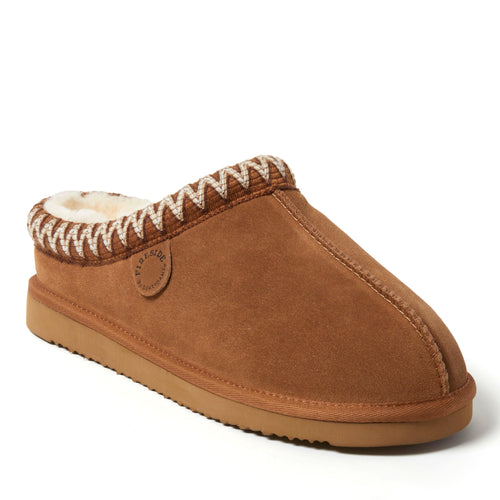 Product Image for Fireside by Dearfoams Men's Grafton Genuine Shearling Clog Slipper with Taping