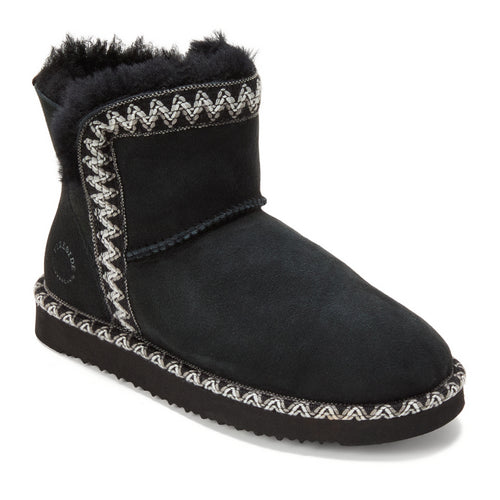 Product Image for Fireside by Dearfoams Perth Genuine Shearling Fold Down Bootie with Embroidery