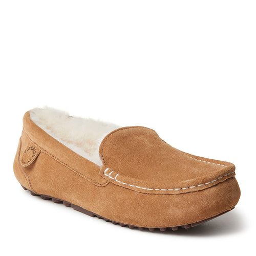 Product Image for Fireside By Dearfoams Women's Mel Genuine Shearling Moccasin Slipper