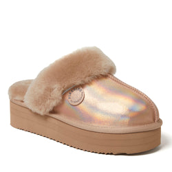 Product Image for Fireside by Dearfoams Women's Melton Genuine Shearling Platform Scuff Slipper