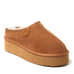 Product Image for Fireside by Dearfoams Women's Queenstown Genuine Shearling Platform Clog Slipper