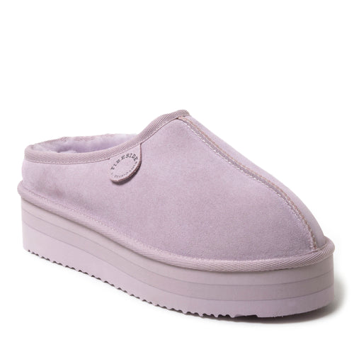 Product Image for Fireside by Dearfoams Women's Queenstown Genuine Shearling Platform Clog Slipper