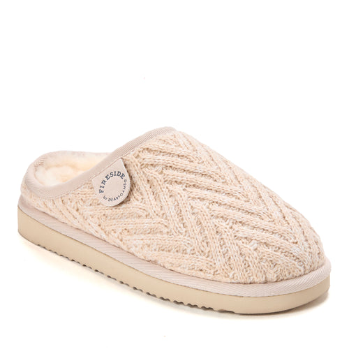 Product Image for Fireside by Dearfoams Women's Greta Genuine Shearling Knit Clog Slipper
