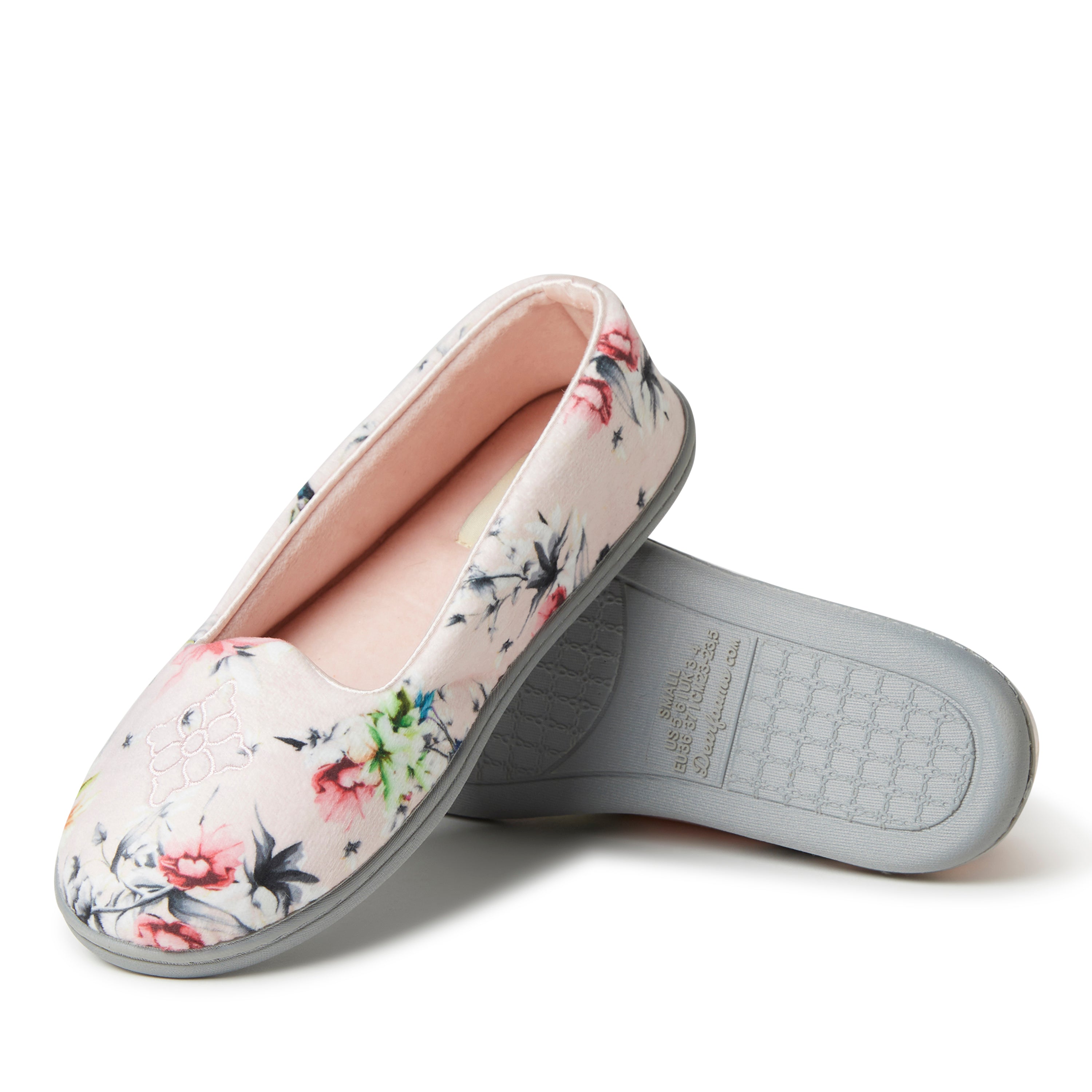 Dearfoams Womens Rebecca Microfiber Velour Closed Back House Slipper