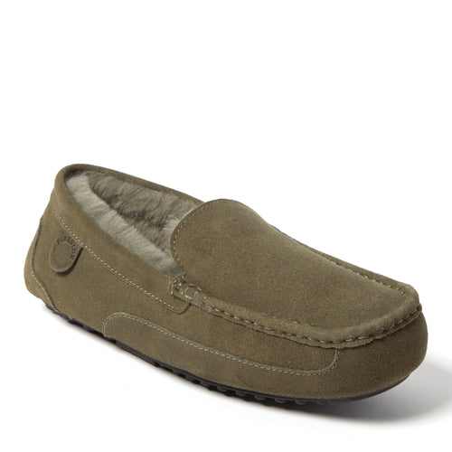 Product Image for Fireside By Dearfoams Men's Melbourne Genuine Shearling Moccasin Slipper